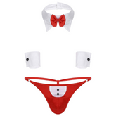 Red Naked Tuxedo Lingerie Costume